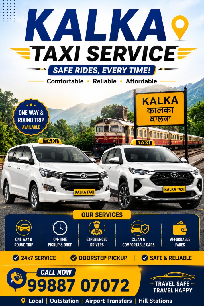 Kalka Taxi Service | Kalka Cab Service From ₹9/Km - BookUrTaxi